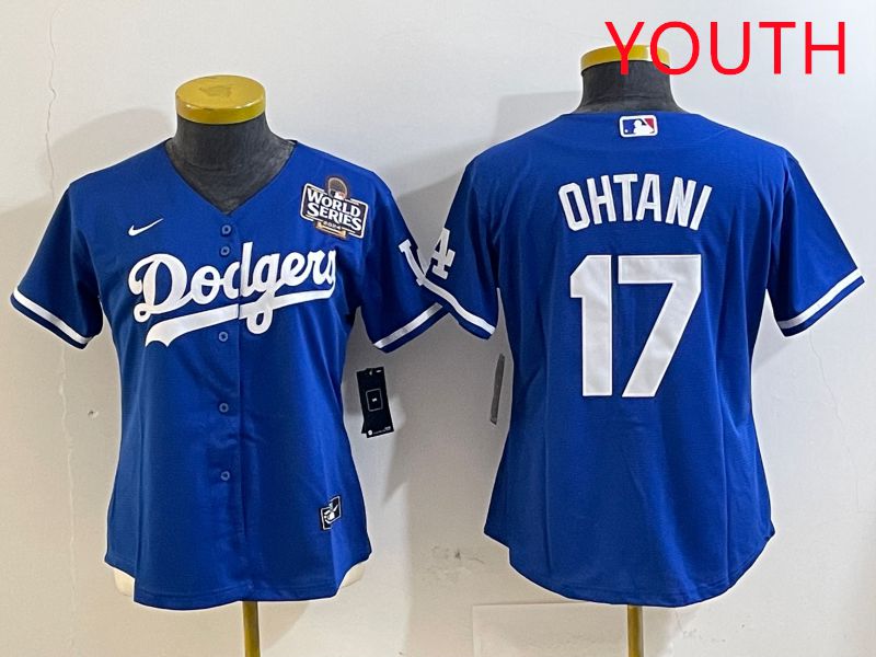 Youth Los Angeles Dodgers #17 Ohtani Blue Game 2025 Nike MLB Jersey style 3184->youth mlb jersey->Youth Jersey